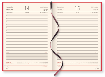 A5 daily desk diary layout